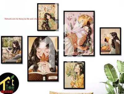 Download file ảnh gốc File gốc in bộ tranh decor treo tráng gương canvas GB22288 để in ấn