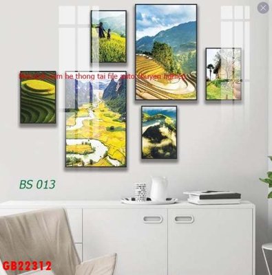 File tranh File gốc in bộ tranh decor treo tráng gương canvas GB22312 (ảnh gốc) không bị mờ