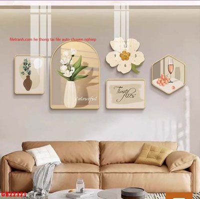 File in trần File gốc in bộ tranh decor treo tráng gương canvas GB22321 (file gốc) xuyên sáng