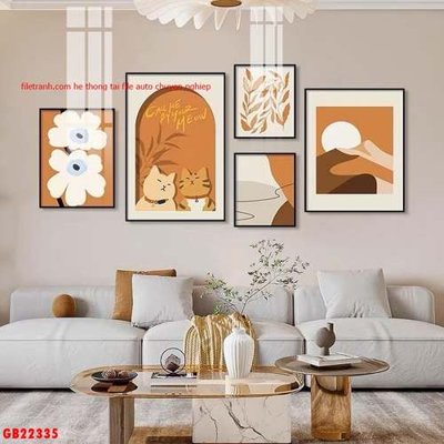 File tranh File gốc in bộ tranh decor treo tráng gương canvas GB22335 (ảnh gốc) sắc nét hoàn hảo