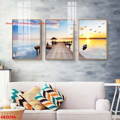 Tải file File gốc in bộ tranh decor treo tráng gương canvas GB22396 (gốc) làm file thiết kế