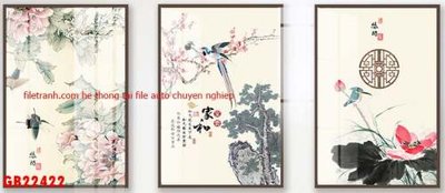 File PSD in ấn File gốc in bộ tranh decor treo tráng gương canvas GB22422 (chất lượng cao)