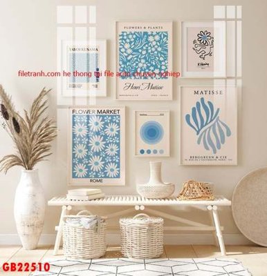 Hình ảnh file gốc in trần nhà File gốc in bộ tranh decor treo tráng gương canvas GB22510