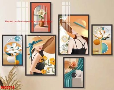 File in mica File gốc in bộ tranh decor treo tráng gương canvas GB22518 (bản gốc) sắc sảo