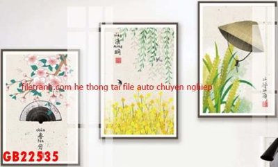 File PSD File gốc in bộ tranh decor treo tráng gương canvas GB22535 (bản gốc) độ phân giải cao