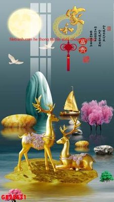 File tranh File gốc in bộ tranh decor treo tráng gương canvas GB22631 (gốc) in vải canvas