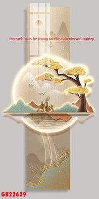 File ảnh File gốc in bộ tranh decor treo tráng gương canvas GB22639 (gốc) dùng in Pano