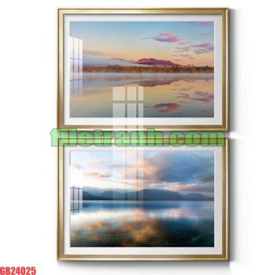 File gốc File gốc in bộ tranh decor treo tráng gương canvas GB24025 (in lụa) tranh phong thủy