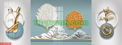File gốc File gốc in bộ tranh decor treo tráng gương canvas GB24028 (in lụa) tranh mã đáo