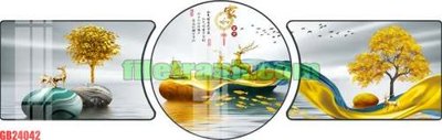 File gốc File gốc in bộ tranh decor treo tráng gương canvas GB24042 (phiên bản chuẩn) để in ấn