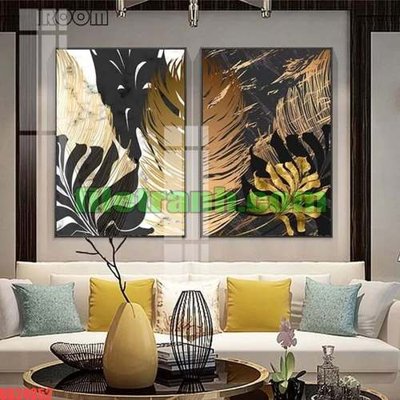 Ảnh gốc File gốc in bộ tranh decor treo tráng gương canvas GB24052 (độ nét cao) in mica