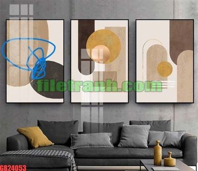File ảnh File gốc in bộ tranh decor treo tráng gương canvas GB24053 (gốc) in Hiflex