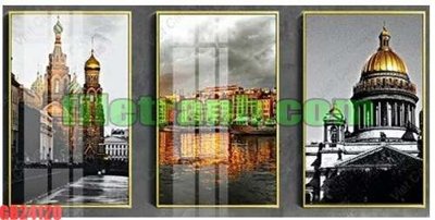 File tranh gốc File gốc in bộ tranh decor treo tráng gương canvas GB24120 chủ đề hiện đại