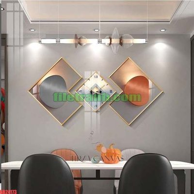 Tải file File gốc in bộ tranh decor treo tráng gương canvas GB24173 (gốc) chủ đề hoa sen