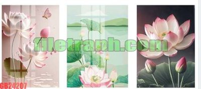 File tranh gốc File gốc in bộ tranh decor treo tráng gương canvas GB24207 (sắc nét từng chi tiết)