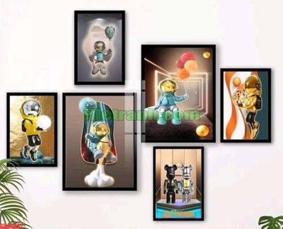 File gốc File gốc in bộ tranh decor treo tráng gương canvas GB24227 (trang trí) cho phòng khách