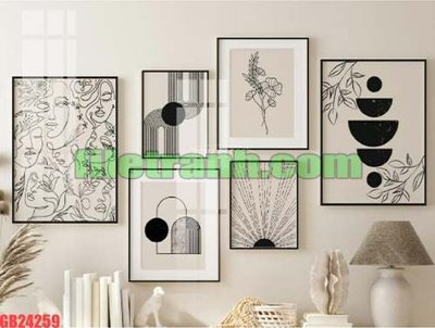 File ảnh File gốc in bộ tranh decor treo tráng gương canvas GB24259 (gốc) in poster