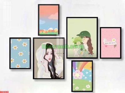 Tải file gốc in lụa File gốc in bộ tranh decor treo tráng gương canvas GB24283 siêu nét