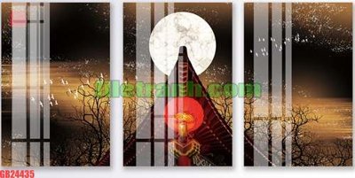 Chi tiết file gốc File gốc in bộ tranh decor treo tráng gương canvas GB24435 (cho in tráng gương)