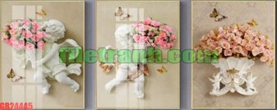 File gốc File gốc in bộ tranh decor treo tráng gương canvas GB24445 (phiên bản chuẩn) để in ấn