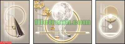 File gốc File gốc in bộ tranh decor treo tráng gương canvas GB24499 (phong cách) châu Âu