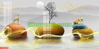 File in trần File gốc in bộ tranh decor treo tráng gương canvas GB24517 (bản gốc) đại dương