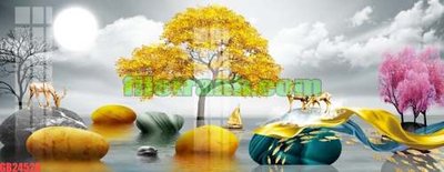 File PSD File gốc in bộ tranh decor treo tráng gương canvas GB24528 (gốc) tách lớp chi tiết