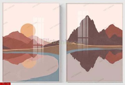 File in trần File gốc in bộ tranh decor treo tráng gương canvas GB25079 (file gốc) phong thủy