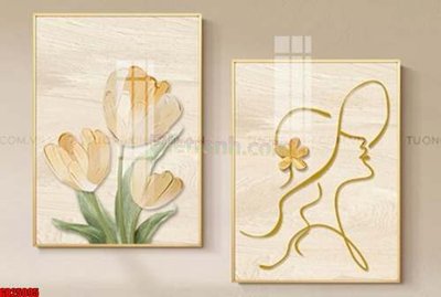 File gốc File gốc in bộ tranh decor treo tráng gương canvas GB25095 (phiên bản chuẩn) để in ấn