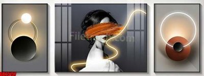 File gốc File gốc in bộ tranh decor treo tráng gương canvas GB25157 (in 3D) cho trang trí