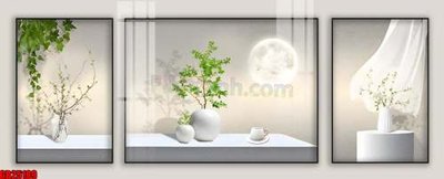 File ảnh File gốc in bộ tranh decor treo tráng gương canvas GB25189 (gốc) in PP, decal