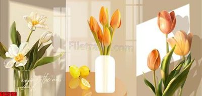 Tải file tranh gốc File gốc in bộ tranh decor treo tráng gương canvas GB25193 chất lượng cao