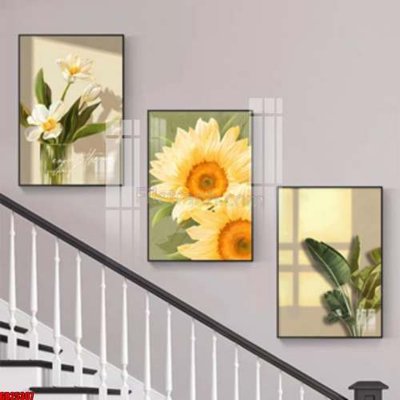 Ảnh gốc File gốc in bộ tranh decor treo tráng gương canvas GB25307 (nét căng) in mica