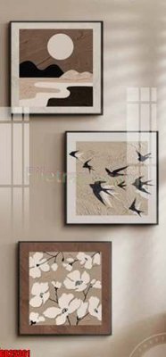 File gốc in ấn File gốc in bộ tranh decor treo tráng gương canvas GB25361 độ phân giải cao