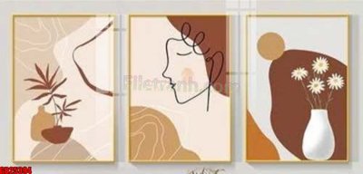 File tranh gốc File gốc in bộ tranh decor treo tráng gương canvas GB25394 (bản đẹp) độc quyền