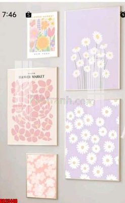 File tranh File gốc in bộ tranh decor treo tráng gương canvas GB25448 (ảnh gốc) in trần xuyên sáng