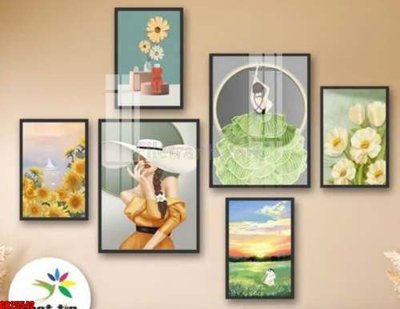 File in ấn chuyên nghiệp File gốc in bộ tranh decor treo tráng gương canvas GB25542 (file gốc)