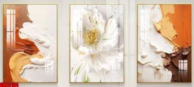 File gốc File gốc in bộ tranh decor treo tráng gương canvas GB26164 (in lụa) họa tiết 3D