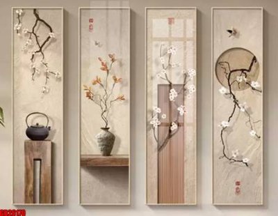 File gốc File gốc in bộ tranh decor treo tráng gương canvas GB26170 (trang trí) cho phòng khách