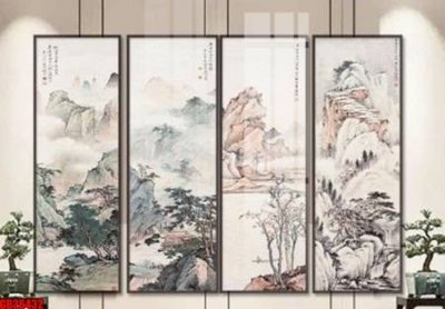 File tranh File gốc in bộ tranh decor treo tráng gương canvas GB26432 (gốc) in trên kính