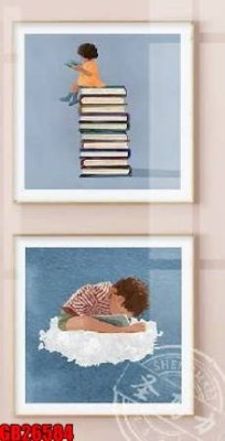 File tranh File gốc in bộ tranh decor treo tráng gương canvas GB26584 (gốc) chủ đề thiên nhiên