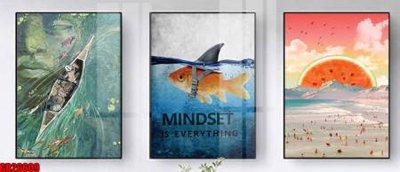 File gốc File gốc in bộ tranh decor treo tráng gương canvas GB26609 (cho in UV) siêu nét