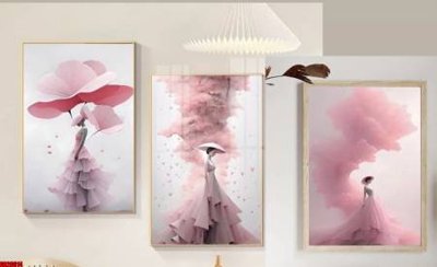 File gốc File gốc in bộ tranh decor treo tráng gương canvas GB26614 (in lụa) trang trí tường