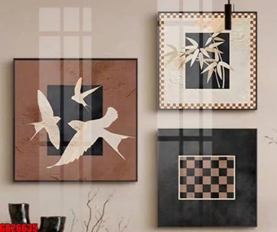 File tranh gốc File gốc in bộ tranh decor treo tráng gương canvas GB26635 (bản quyền) độc đáo