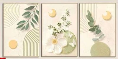 File tranh gốc in trần nhà File gốc in bộ tranh decor treo tráng gương canvas GB26697 3D