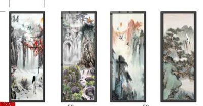 File tranh File gốc in bộ tranh decor treo tráng gương canvas GB26788 (file gốc) chủ đề phong thủy