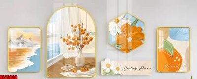 Hình ảnh file gốc File gốc in bộ tranh decor treo tráng gương canvas GB26800 (chất lượng cao)
