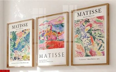 File tranh File gốc in bộ tranh decor treo tráng gương canvas GB26949 (bản gốc) in lụa 3D