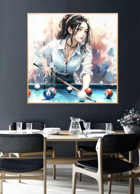 File tranh gốc File tranh décor treo quán bida bi a BILLARD GX137 chủ đề hiện đại