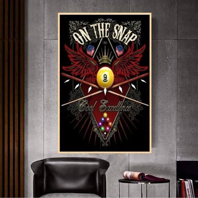 File tranh File tranh décor treo quán bida bi a BILLARD GX178 (bản gốc) in lụa 5D